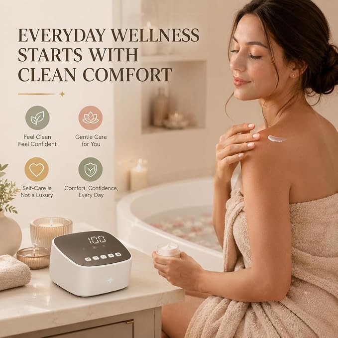 Electric Enema Kit with Dual Nozzles, 100-Level Pressure Control, Coffee Enema & Colon Cleansing System for Women Men, Peri Bottle Postpartum Alternative,LCD Display,Rechargeable External Water Supply