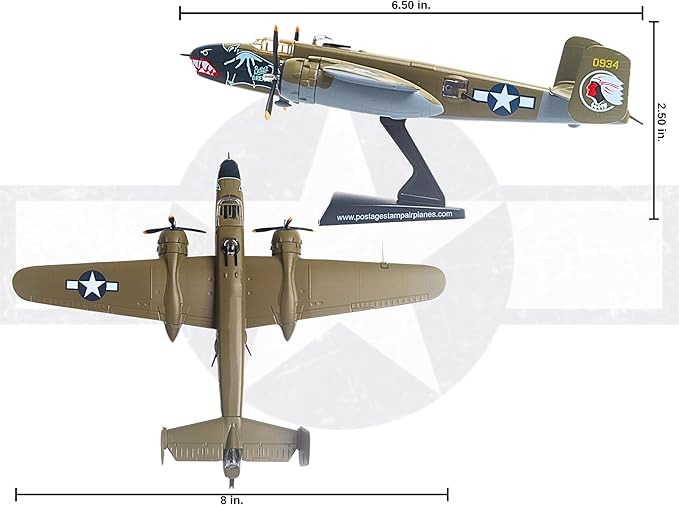 Daron Postage Stamp USAF B-25J Mitchell Betty's Dream Vehicle (1/100 Scale),unisex-children