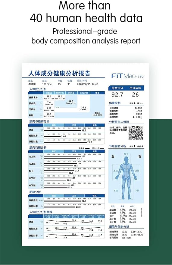 Smart Body Composition Analyzer,10.1 inch HD touch Bioimpedance Analysis Machine,Precise Bioimpedance Measurement for Fat, BMI, Weight & Muscle,for Health Monitoring at Home
