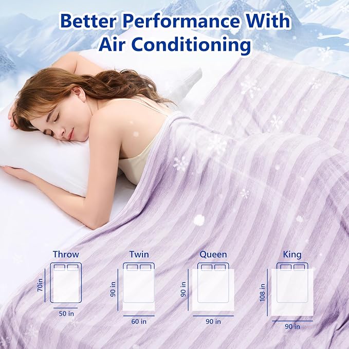 Cooling Blanket King, 90"x108" Cooling Throw Bed Blankets for Hot Sleepers and Night Sweats, Arc-Chill Q-max>0.4 Light Weighted, Cold Breathable Summer Cool Blankets for Hot Weather