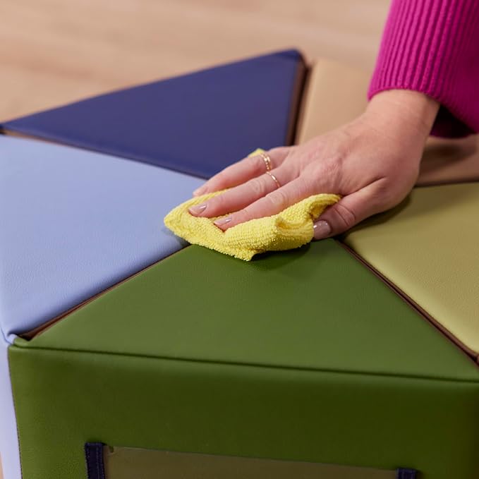 ECR4Kids SoftZone Wall of Mirrors Activity Center and Play Mat, Sensory Toy, Earthtone, 3-Piece