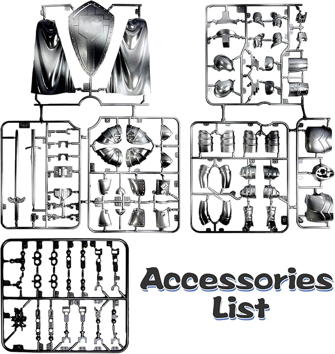 Medieval Action Figures,Knight Armor Action Figure,Multi-Jointed Movable Robot Mannequin T13,Dummy 13 Action Figure(Assembly Required) (C-Red)