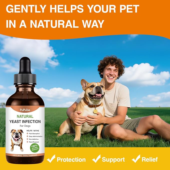 Yeast Infection Treatment for Dogs, Naturally Dog Itch Relief, 2 fl oz | Ear Infection Treatment, Dogs Allergy Relief, Inflammation Relief & Allergy Relief More