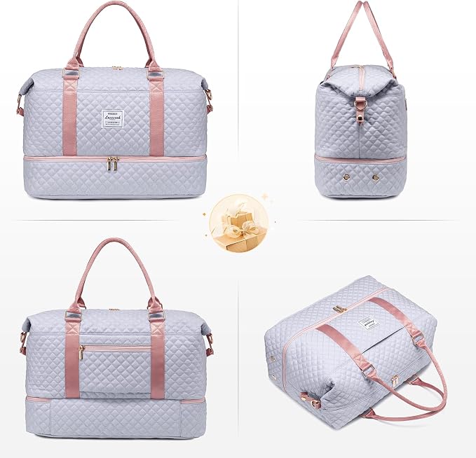 LOVEVOOK Travel Duffle Bag,Weekender Bags for Women with Shoe Compartment,Carry on Overnight Bag with Toiletry Bag,Gym Duffel Bag with Wet Pocket, Hospital Bags for Labor and Delivery