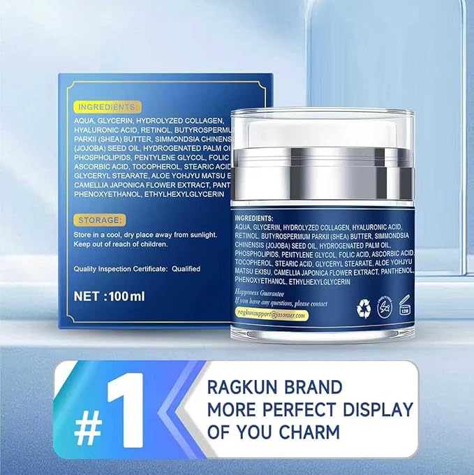 Retinol Cream for Face, Collagen Neck Creams for Tightening and Firming, Anti Aging Day & Night Facial Moisturizer for Women & Men, Instant Face Lift Wrinkle Cream 3.4 fl. oz.