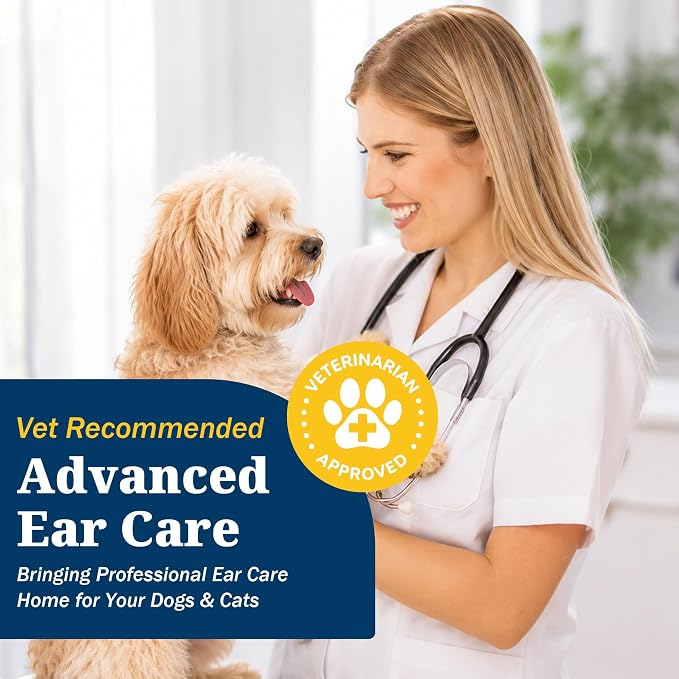 Yeast Infection Treatment for Dogs, Dog Ear Infection Treatment, Ear Drops for Dogs & Cats, Helps Relieve Ear Redness, Itching, Irritation & Discomfort, Easy Dropper Application, 0.51 fl oz (15 mL)