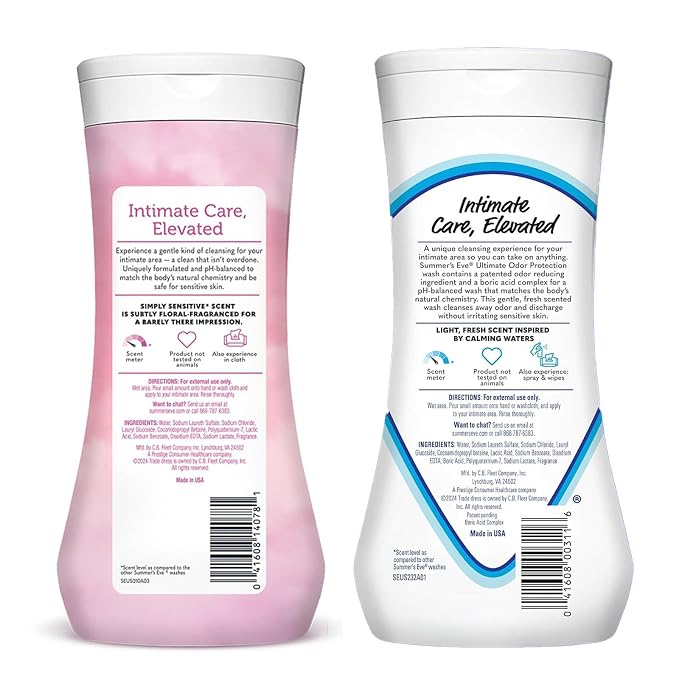 Summer's Eve All-Over Daily Feminine Wash, Simply Sensitive & Ultimate Odor Protection, 15 Fl Oz (Pack of 4)