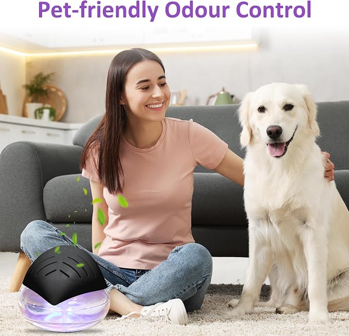 Water Air Purifiers for Home, Air Washer Aroma Diffuser, Air Filter Washer Humidifier, Essential Oils Aroma Fresher with LED Night Light for Office, Bedroom,Air Cleaner for Smoke and Pets(Black)