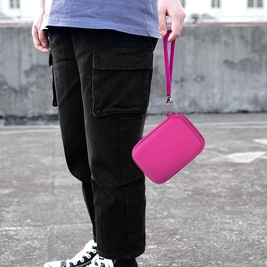 PAIYULE Travel Case Compatible with RG353V/ RG353VS/ R36S Retro Handheld Game Console, Handheld Emulator Storage Holder Organizer, Android Game Console Carrying Bag (Rose Red) (Box Only)