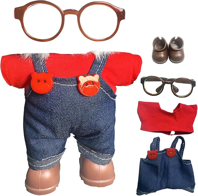Premium Knit Doll Clothing Set(NO Doll) - Soft Stretch Fit for 15cm/17cm Collectible Figures Multi-Style Outfits Stylish Miniature Clothes & Accessories Costume (12#Blue&Accessories)