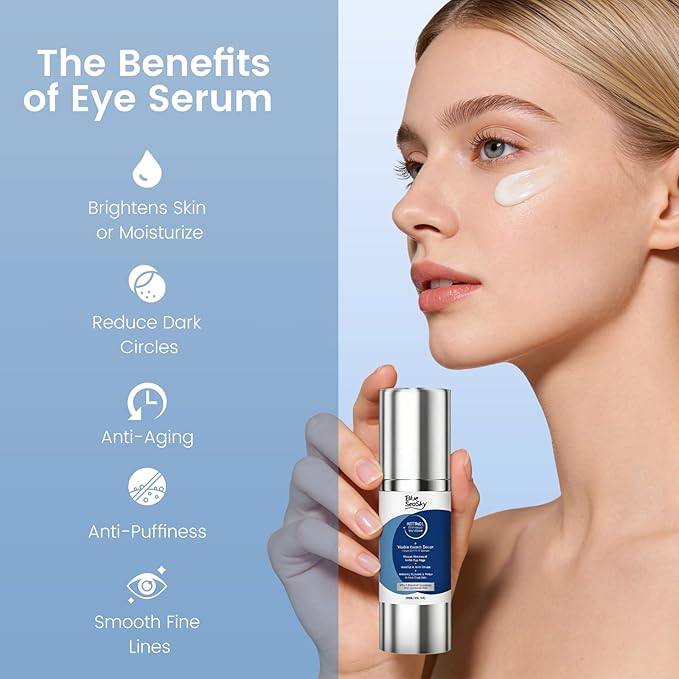 Eye Cream with Retinol Hyaluronic Acid & Niacinamide,3-in-1Eye Serum for Under Eye Bags & Puffiness Remover,Dark Circles,Wrinkles,Fine Lines,Hydrating & Brightening Eye Treatment for Men Women