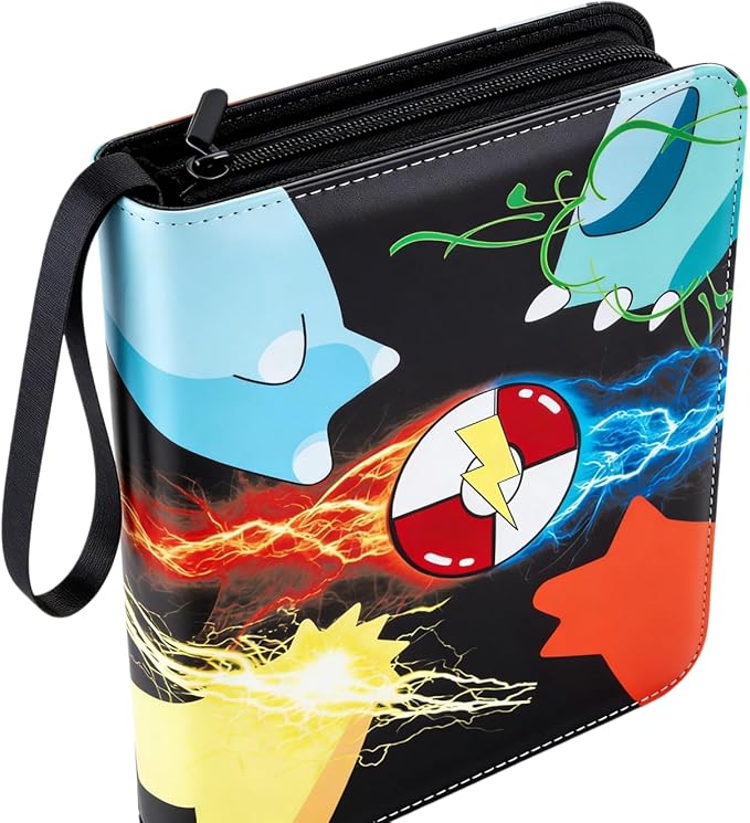 Card Binder 9 Pocket with Zipper, Trading Card Holder 50 Removable Sleeves – Holds 900 Cards, 3-Ring Album Case for Sports & Game Cards, Gift for Boys Girls (9 Pocket 900)