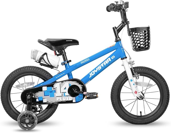 JOYSTAR Pluto 12 14 16 18 20 Inch Kids Bike with Light Up Training Wheels, Kids' Bicycle for Boys Girls Age 3-12 Years, Children Bikes, Multiple Colors