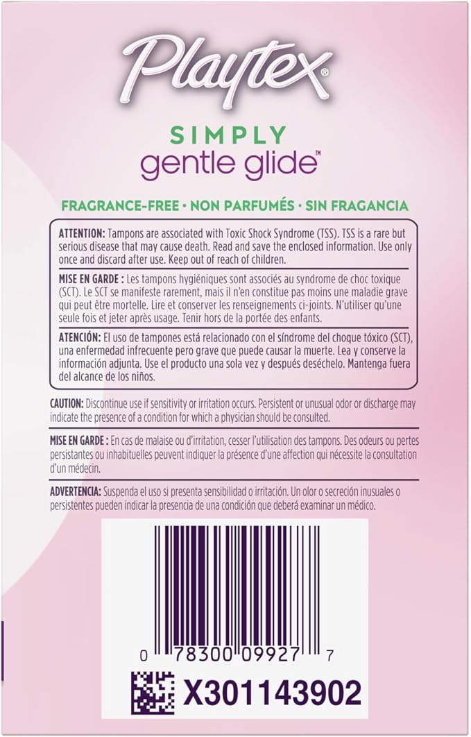 Playtex Simply Gentle Glide Tampons, Ultra Absorbency, Fragrance-Free - 36ct
