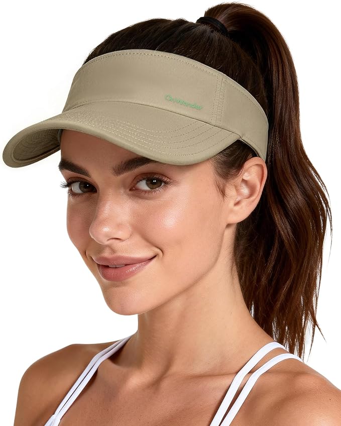 Sun Visor Hats for Women Men - Wide Brim Quick Dry Adjustable Hat | Upf 80+ Sun Protection Sport Hat, Cooling Sweatband; Breathable Quick-Dry Fabric Visors for Running, Tennis, Golf, Sports