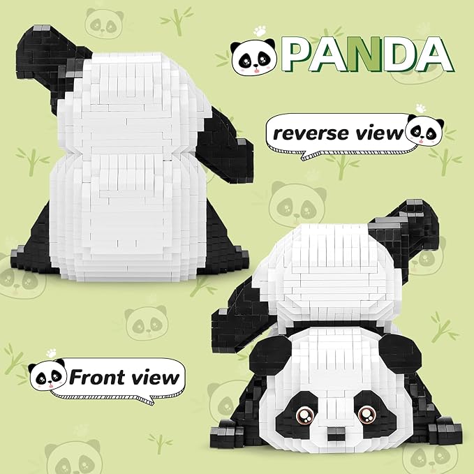 Cute Panda Mini Building Blocks Sets for Goodie Bags, Not Compatible with Lego Animals, 1325 PCS Micro Mini Building Toy Bricks for Adults, Party Favors for Kids Boys Girls 12-14