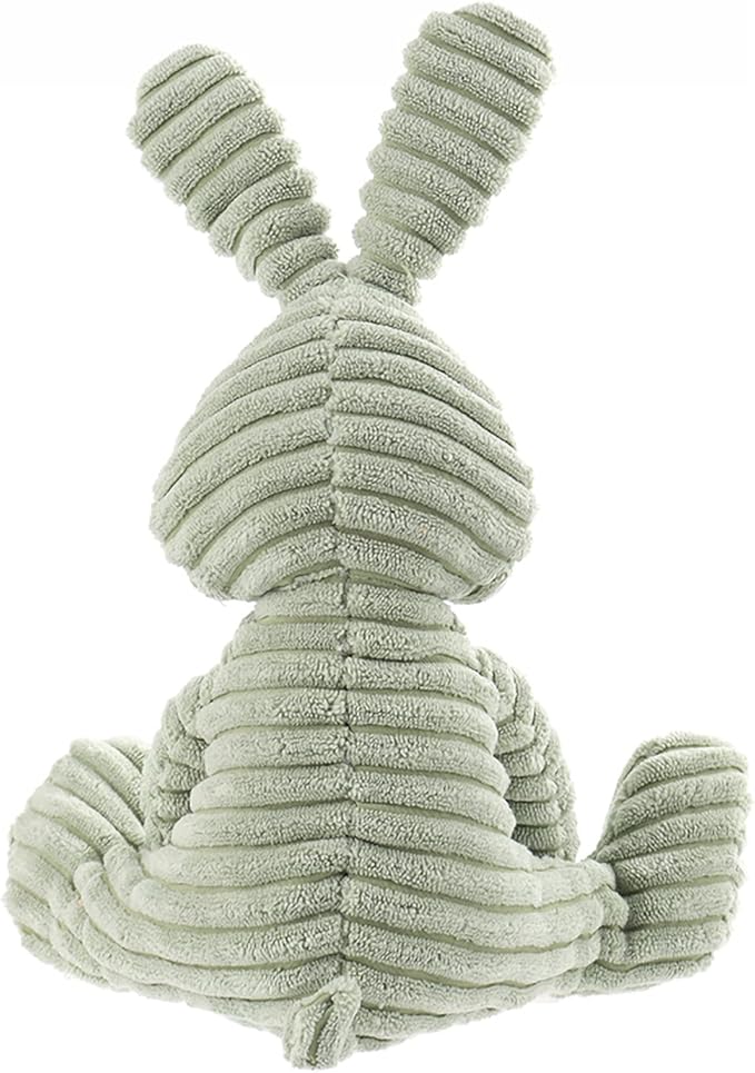 Apricot Lamb Toys Plush Corduroy Rabbit Bunny Stuffed Animal Soft Cuddly Perfect for Child (Green Bunny,8.5 Inches