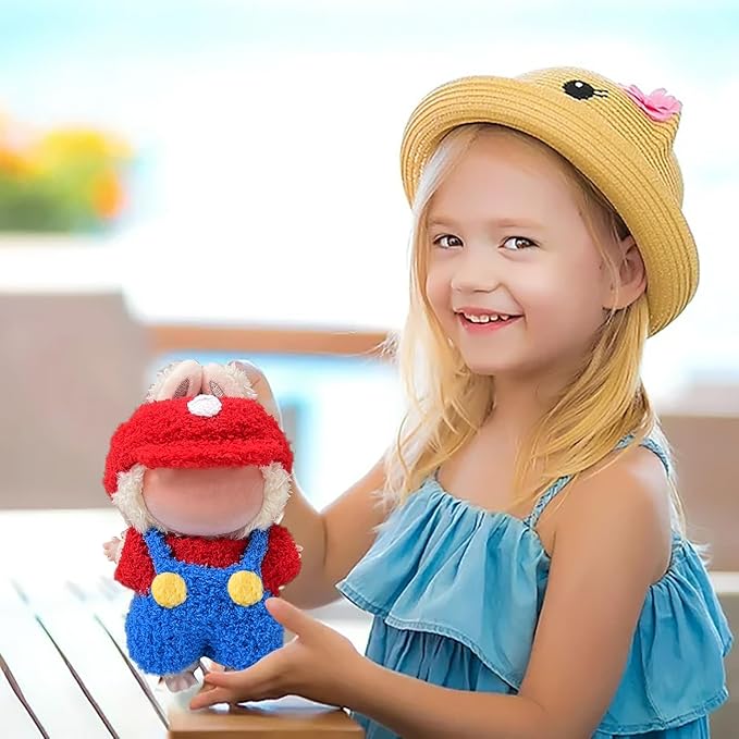 Clothes Fit for 17CM Doll, Fashion Doll Clothes Outfit Set Cute Theme Designer Toys Dress Accessories for Collector Fans Display Case (Red Blue Set)