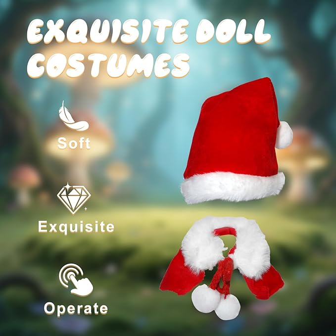 17cm Doll Clothes 2-Piece Set – Christmas Skirt Outfit with Cape & Hat for 1:6 Scale Dolls | Festive Holiday Fashion Dress Set (No Doll Included)