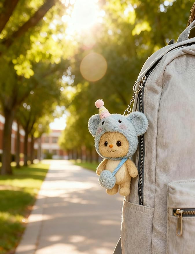 17cm Doll Clothes Outfit (No Doll), Stylish Cute Plush Doll Clothes with Designer Accessories, Clothes for 17cm Dolls, Blue Elephant Style