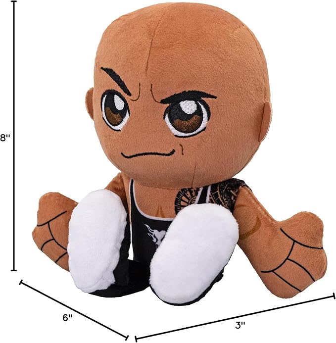 Bleacher Creatures WWE The Rock 8" Kuricha Plush - Soft Chibi Inspired Wrestling Legend