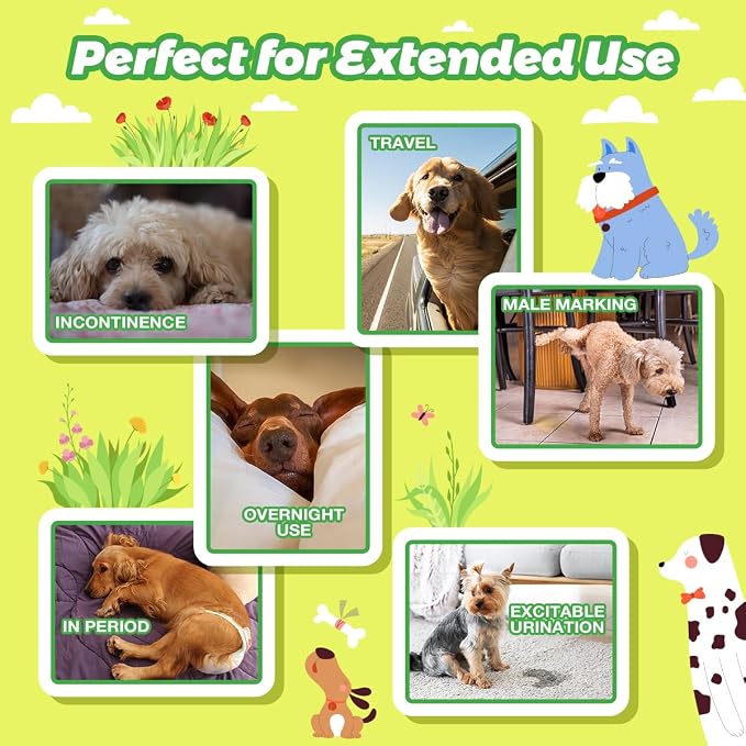 Dono Dog Diaper Liners for Male and Female Dogs, Super Absorbent Dog Booster Pads, 100ct Disposable Doggie Diaper Inserts Fit Reusable Male Belly Bands, Wraps, Washable Period Panties, Regular