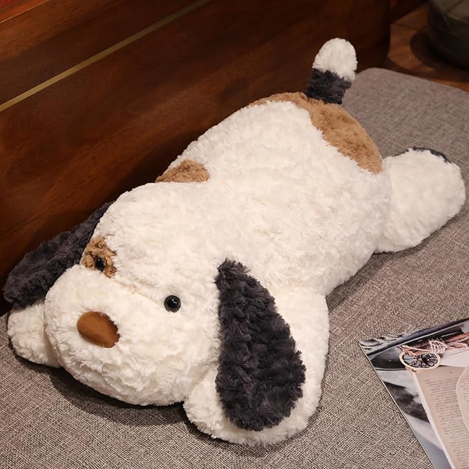 Dog Weighted Stuffed Animal, 5.7 lbs 25.5 inch Weighted Dog Plush Toy Large Dog Stuffed Animals Weighted Puppy Plush Animals Pillow Toy Gifts for Adults & Kids, Black