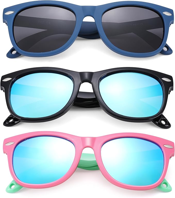 Polarized Baby Sunglasses with Strap - Unbreakable Flexible Infant Sunglasses for Toddlers Age 0-24 Months