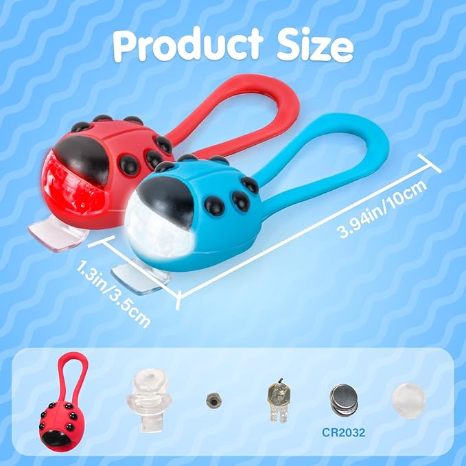 2 Pack Kid Bike Light, for Kids Scooter, Waterproof with 3 Light Modes for Kids Scooter or Bycycle
