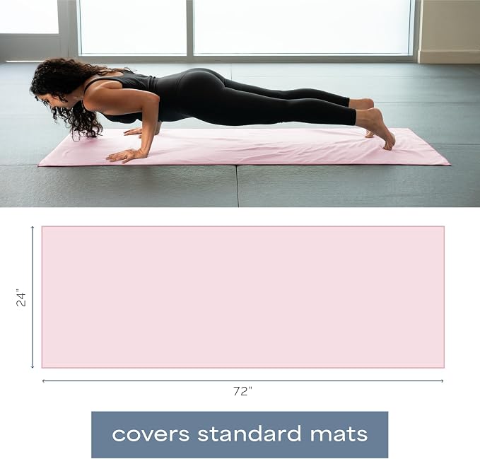 S&T INC. Aura Microfiber Yoga Mat Towel, Quick Dry Towel, Soft and Absorbent for Gym, Pilates, and Hot Yoga Mat, 1 Pack, 26.5 inches x 72 inches, Pink