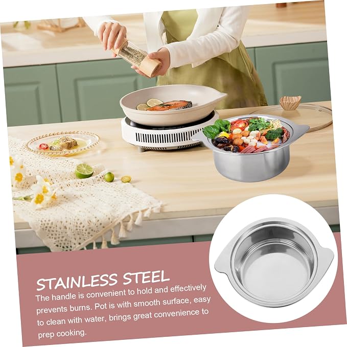 ABOOFAN Single Serve Hot Pot for Induction Cookers Reusable Soup Pot for Noodles Stews More Easy to Clean Cooking Cookware