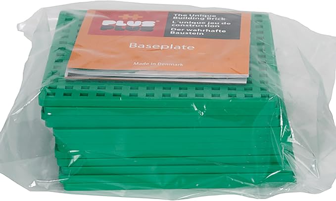 PLUS PLUS – Green Baseplate, 12 Pack – Base Accessory for Building and displaying Creations, 4.5 X 4.5 inches, Construction Building STEM | STEAM Toy for Kids