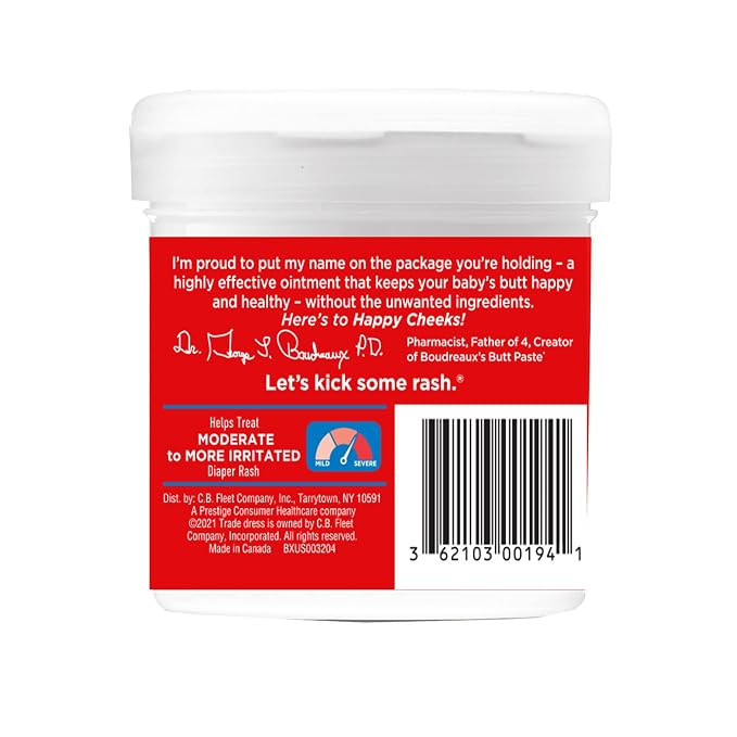 Boudreaux’s Butt Paste Max Strength Diaper Rash Cream for Baby, Ointment With Zinc Oxide, 14 oz Flip-Top Jar