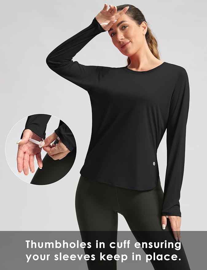Women's Sun Shirts UPF 50+ Long Sleeve UV Protection Shirt Lightweight Quick Dry Workout Hiking Tops for Women