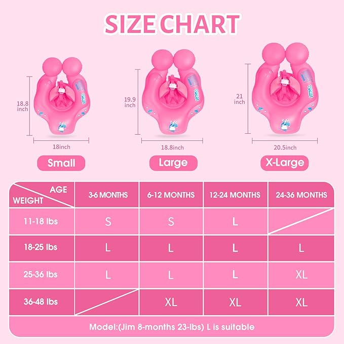 LAYCOL Baby Swimming Float with UPF50+ Sun Canopy Baby Floats for Pool No Flip Overbaby Pool for Baby Age of 3-36 Months