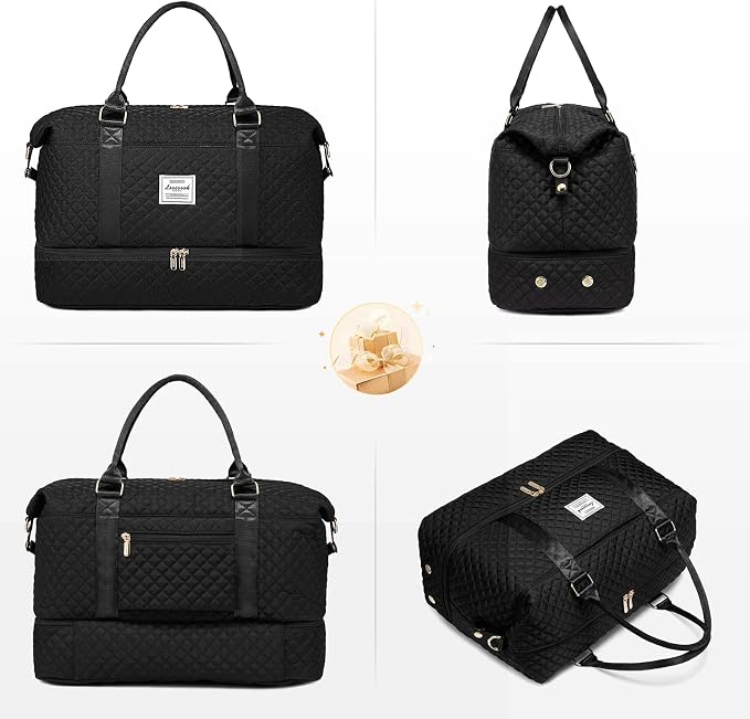LOVEVOOK Travel Duffle Bag,Weekender Bags for Women with Shoe Compartment,Carry on Overnight Bag with Toiletry Bag,Gym Duffel Bag with Wet Pocket, Hospital Bags for Labor and Delivery
