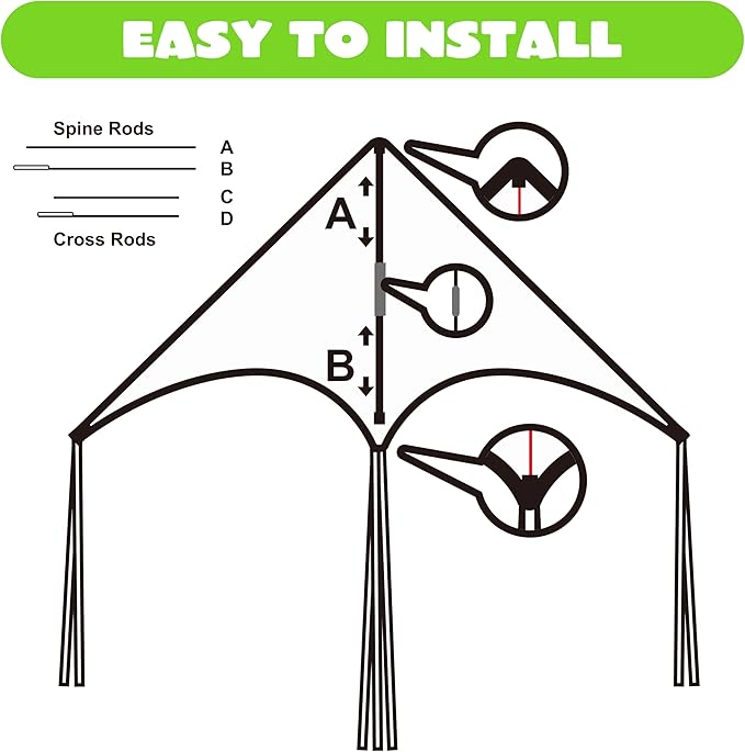 JOYIN 3 Packs Large Delta Kite Gradient Rainbow, Easy to Fly Huge for Kids and Adults, Large Delta Beach Kite for Outdoor Games and Activities