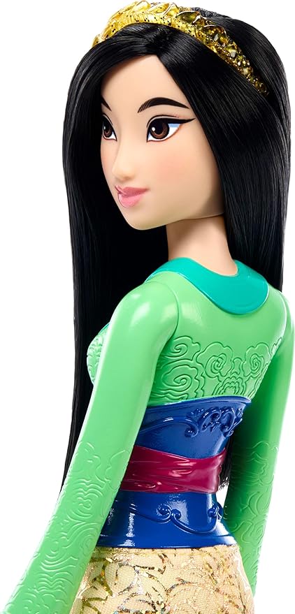 Mattel Disney Princess Mulan Doll in Sparkling Fashion with Removable Skirt, Headband and Shoes, Posable & Collectible, Inspired by Movie