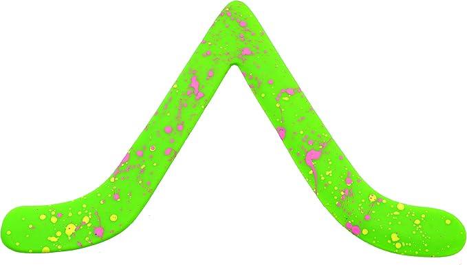 Colorado Boomerangs Bargan Boomerang Colorful Green Plastic Right Handed Boomerang Great for Beginners