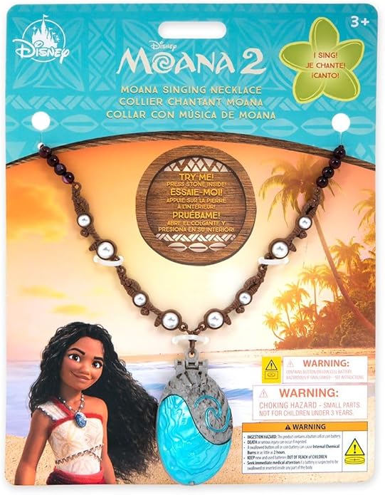 DISNEY STORE Official Moana 2 Singing Necklace - Kids Costume Accessory for Dress Up & Pretend Play - Disney Accessories, Kids Necklace for Girls, Cosplay Accessories