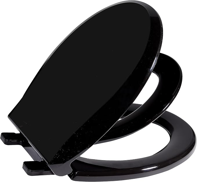 GarveeTech Toilet Seat With Toddler Seat Built In, Elongated Toilet Seat for Potty Training, Fits Both Adults and Children, Slow Close and Magnetic Closure-Ideal for Family Bathroom(Elongated Black)