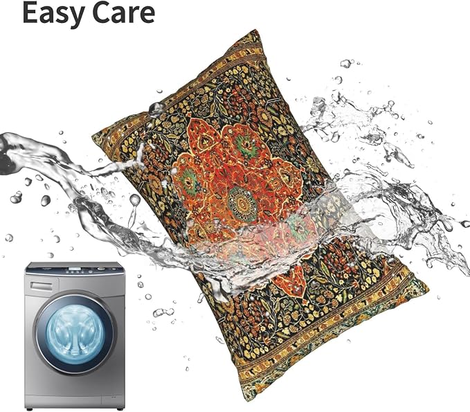 Antique Persian Mohtashem Kashan Rug Print Pillow Covers Decorative Lumbar Throw Pillowcase 12x20 Inch Couch Cushion Cover for Home Decor Living Room Bedroom College Dorm Bed Car Sofa