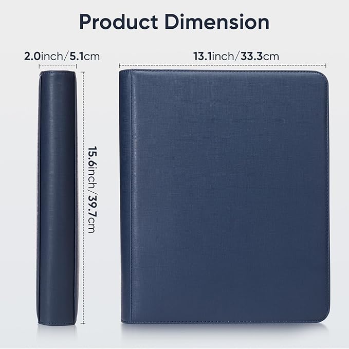 9-Pocket Toploader Binder – Holds 252 Toploaders, 9 Toploaders Included, Card Storage for Trading Cards in 3 x 4'' Toploader, Premium Zippered PU Binder for TCG, Sports Cards