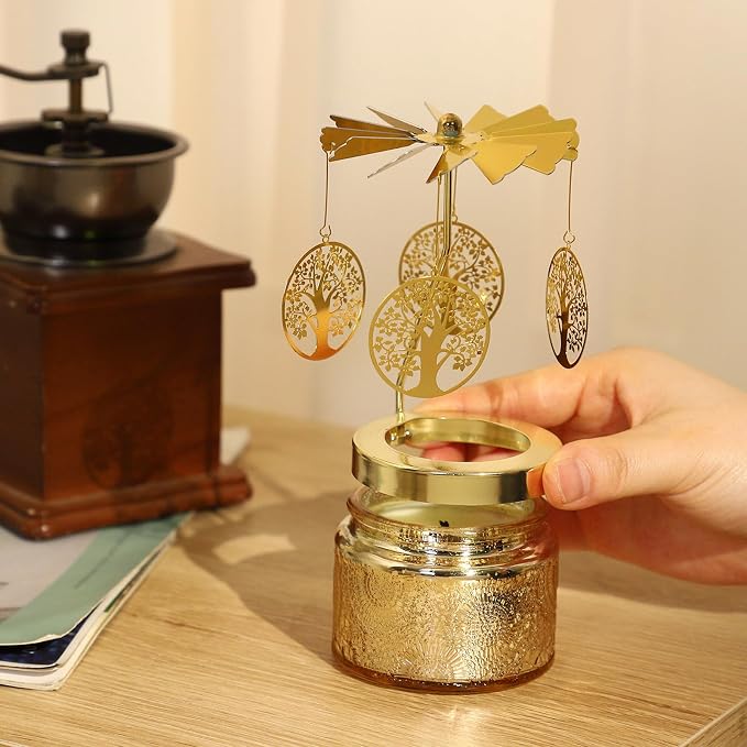 Tree of Life Rotating Candle, Gifts for Women Mom Daughter Sister Wife | Birthday Gifts for Women Friendship, Unique Scented Candle Gift for Christmas Anniversary Mothers Day