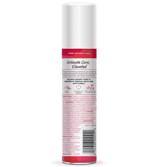 Summer's Eve Blissful Escape Daily Feminine Spray with Talc-Free, Odor-Neutralizing and Moisture-Absorbing Formula, 2 Oz, Pack of 3