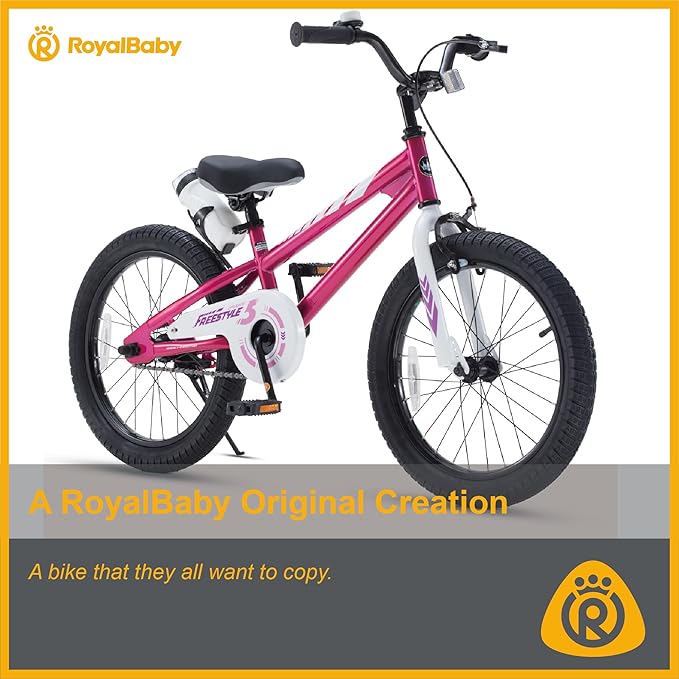 RoyalBaby Kids Bike Freestyle Classic & EZ Balance Pedal Switchable Bicycle, 12 14 16 18 Inch, 3-10 Years Toddler to Big Kids