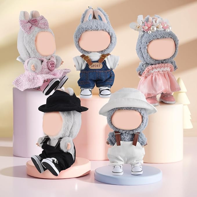New Version Doll Shoes, 1 Pair Premium Pink Canvas Shoes, Perfect Match for bubu Clothes, Shoes for 15&17cm Doll Accessories