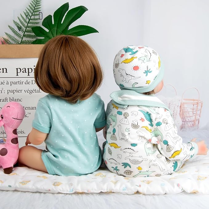PEDOLLTREE Reborn Baby Doll Clothes Dinosaurs 5 Pcs Set for 17-22 Inch Baby Doll Clothes Outfits Accessories Newborn Boy&Girl