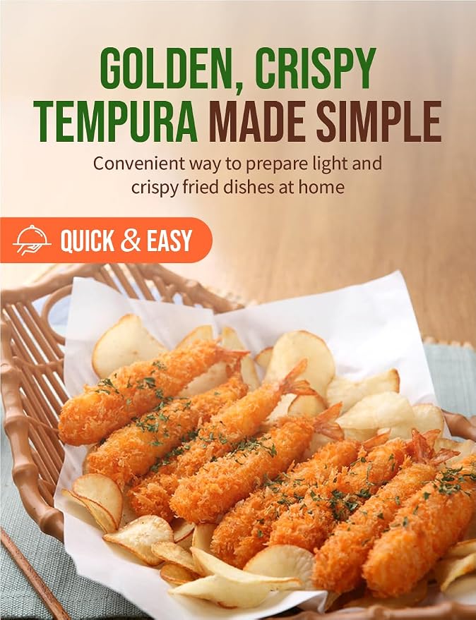 Nice Witch’s Organic Korean Tempura Batter Mix, Light & Crispy Frying Mix Made with Organic Korean Rice, Perfect for Shrimp & Vegetables, 10.6 oz (300 g) 튀김가루