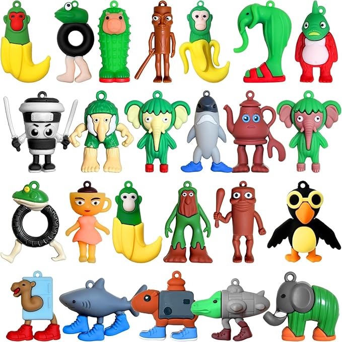 Italian Brainrot Toys 24 Packs Action Figures Includes Tralalero Tralala, Tung Tung Sahur & More โ Mini Collectible Brainrot Toys for Desk Decor, Birthday Gifts & Meme Lovers